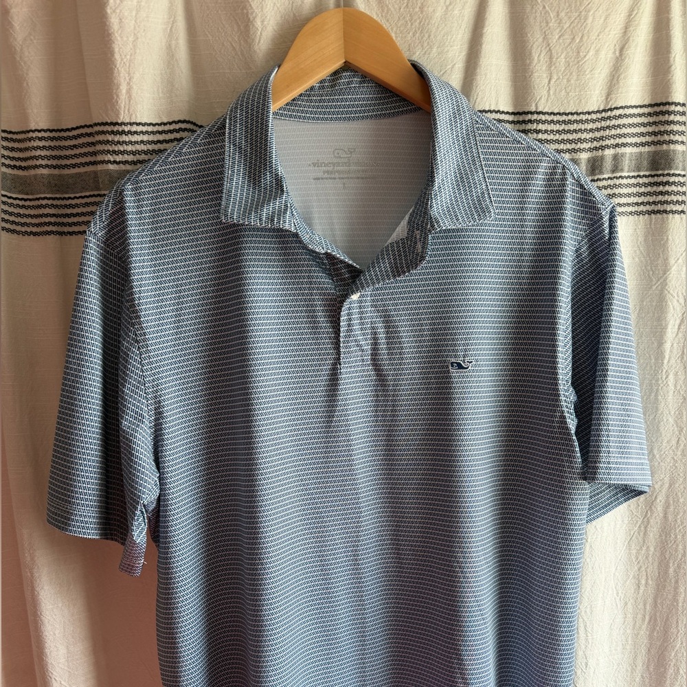 Vineyard Vines Blue Micro Golf Tees Polo
